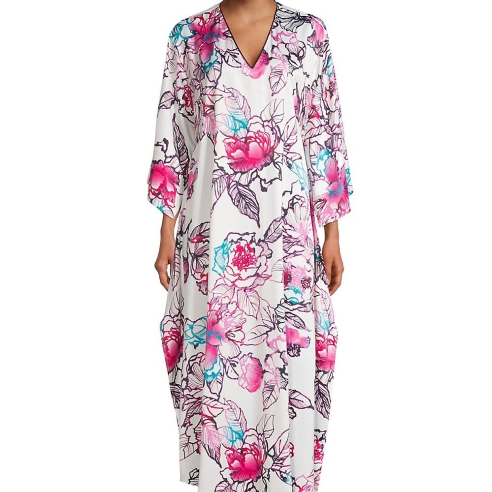 Natori
Floral Satin Caftan